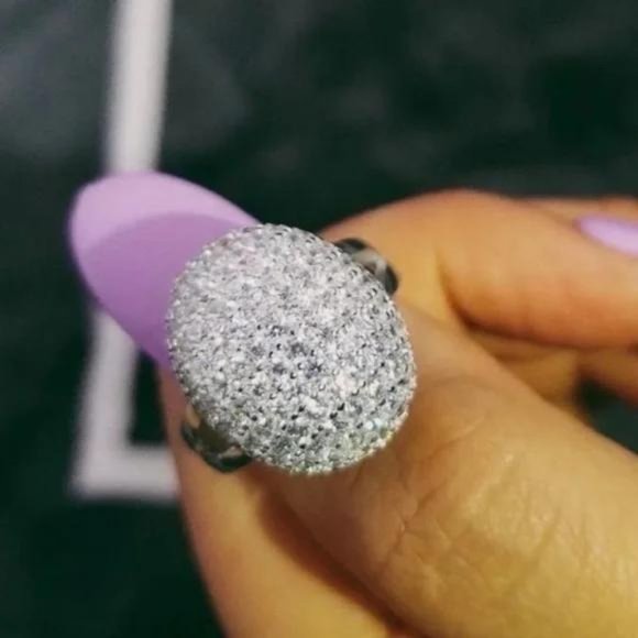 NEW BELLA 925 STERLING SILVER DIAMOND RING, CUTE RING, SHINY RING. - Picture 3 of 7